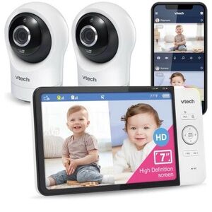 NIB V Tech RM7764-2HD smart WiFi baby monitor 360 pan and tilt with 7” display